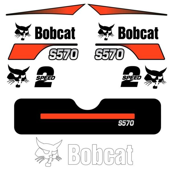 Fits S570 Bobcat Skid Steer Replacement Decals - Dun Decals
