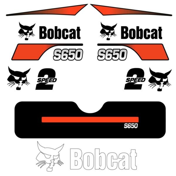 Fits S650 Bobcat Skid Steer Replacement Decals - Dun Decals