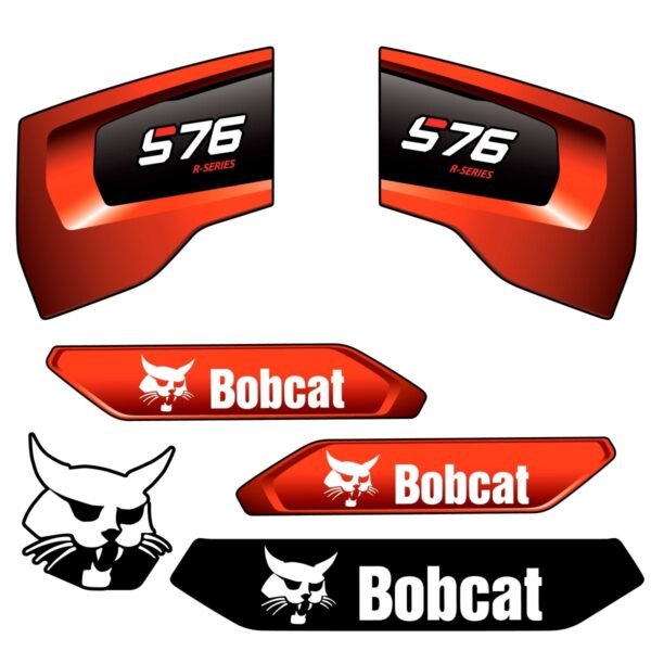 fits-s76-r-series-bobcat-skid-steer-replacement-decals-4862093 Fits S76 R - Series Bobcat Skid Steer Replacement Decals - Dun Decals