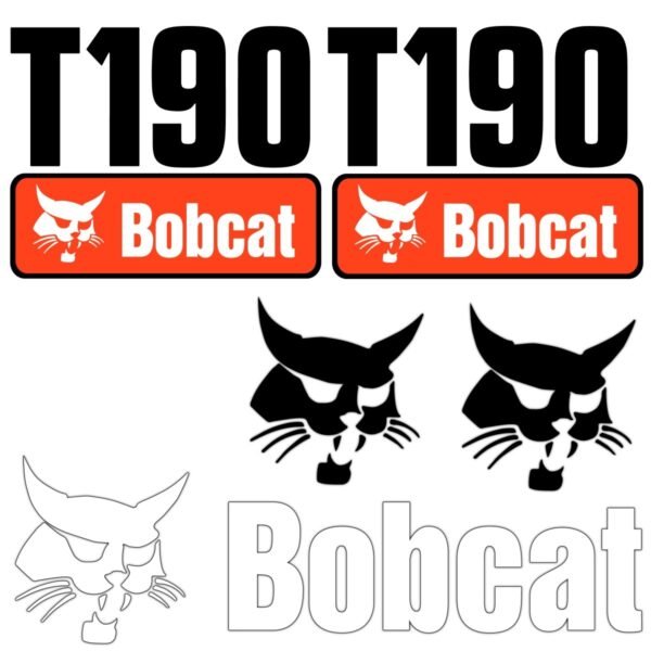 Fits T190 Bobcat Replacement Decal Sticker - Outdoor Durable Laminate