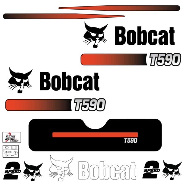 fits-t590-bobcat-track-loader-replacement-decals-3223991 Fits T590 Bobcat Track Loader Replacement Decals - Dun Decals