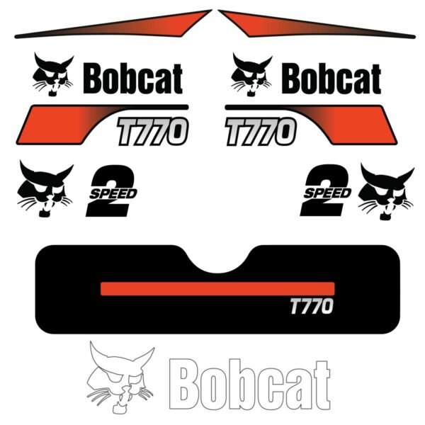Fits T770 Bobcat Track Loader Replacement Decals - Dun Decals
