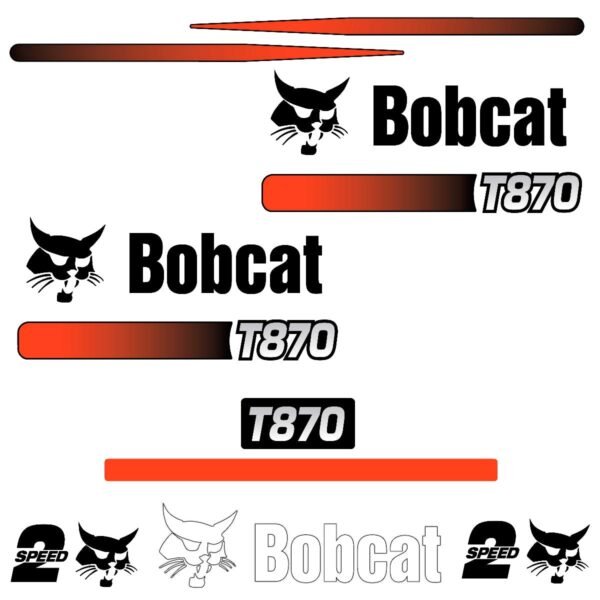 fits-t870-stripes-alt-rear-bobcat-replacement-decal-stickers-2704288 Fits T870 (Alt Rear) Bobcat Skid Steer Replacement Decals