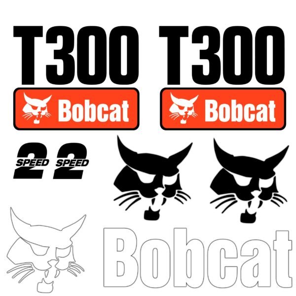 Fits T300 Bobcat Skid Steer Replacement Decals