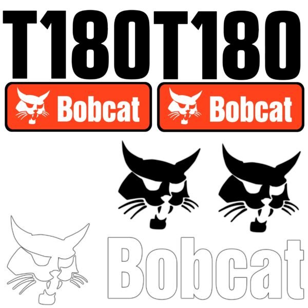 Fits T180 Bobcat Skid Steer Replacement Decals