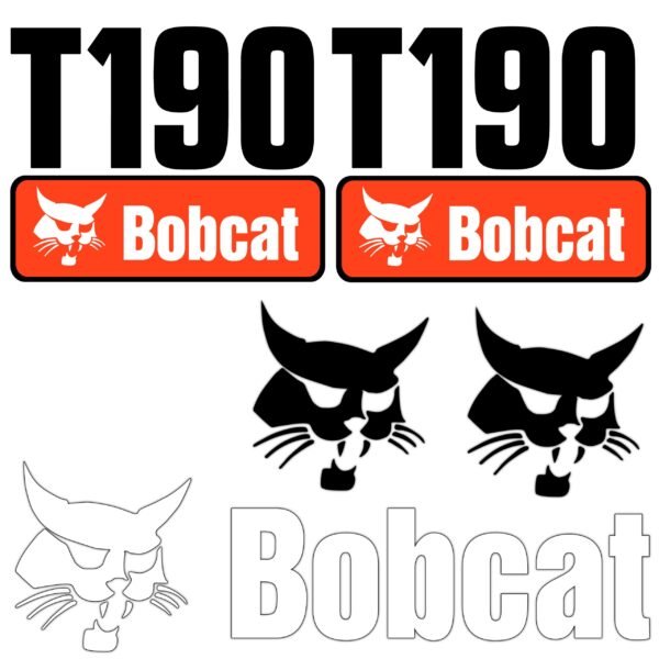 Fits T190 Bobcat Skid Steer Replacement Decals