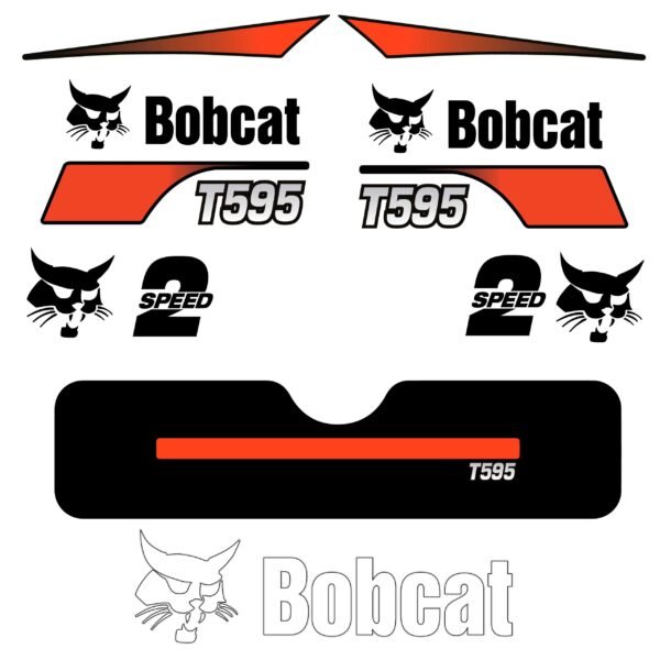 Fits T595 Bobcat Skid Steer Replacement Decals