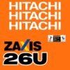 zx26u-5n Fits ZX26U-5 Hitachi Excavator Replacement Decals