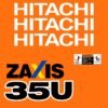 zx35u-5n Fits ZX35U-5 Hitachi Excavator Replacement Decals